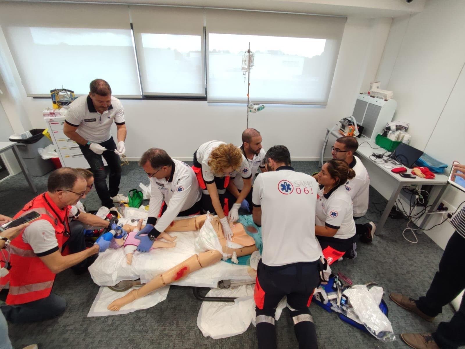 Simulacro con múltiples víctimas junto a un equipo del SAMU 061